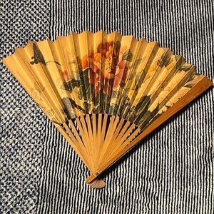 Floral Handheld Fan Antique